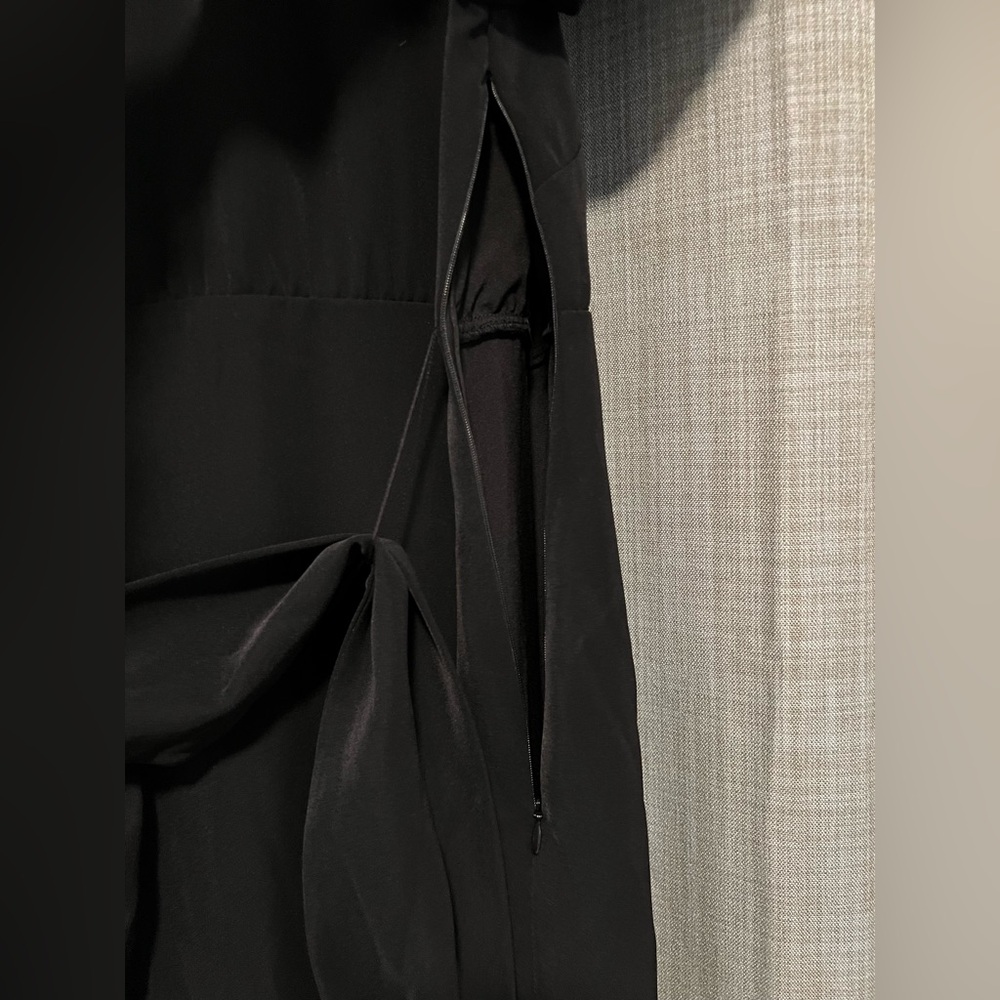 Sachin + Babi Black Puff-Sleeve Midi Camilla Dress with Belted Waist - Picture 9 of 12